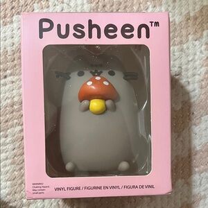 Pusheen Gray Figure Holding Orange Mushroom
